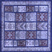 Square Machine Washable Abstract Blue Modern Rug, wshabs731blu