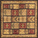 Square Abstract Brown Modern Rug, abs731brn