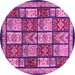 Round Abstract Pink Modern Rug, abs731pnk