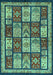 Machine Washable Abstract Turquoise Modern Area Rugs, wshabs731turq