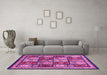 Machine Washable Abstract Pink Modern Rug in a Living Room, wshabs731pnk