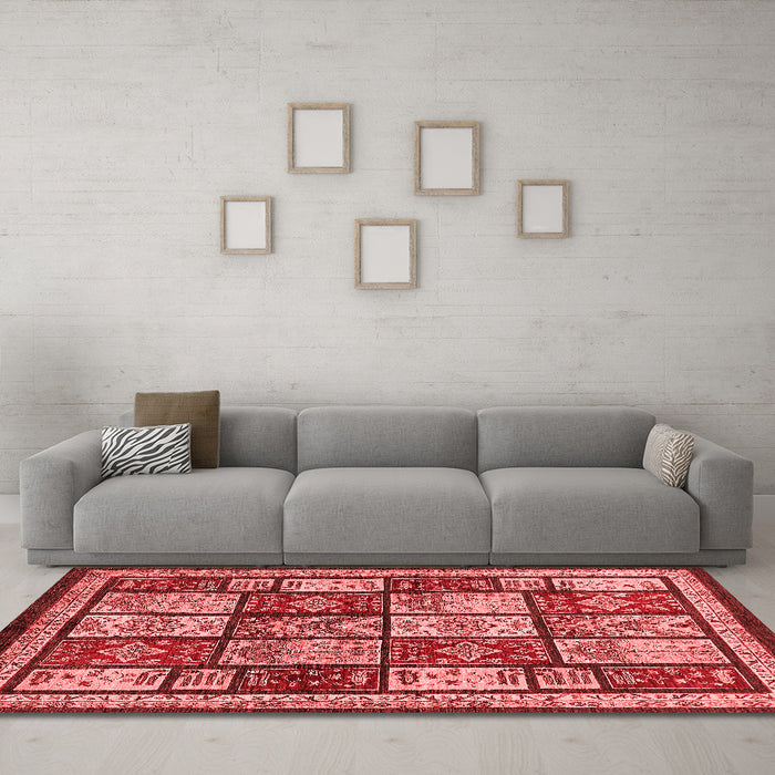 Modern Red Washable Rugs