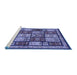 Sideview of Machine Washable Abstract Blue Modern Rug, wshabs731blu