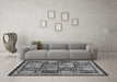 Machine Washable Abstract Gray Modern Rug in a Living Room,, wshabs731gry