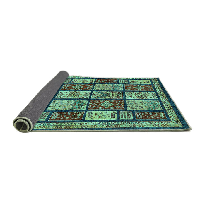 Sideview of Abstract Turquoise Modern Rug, abs731turq