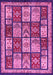 Machine Washable Abstract Pink Modern Rug, wshabs731pnk