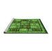 Sideview of Machine Washable Abstract Green Modern Area Rugs, wshabs731grn