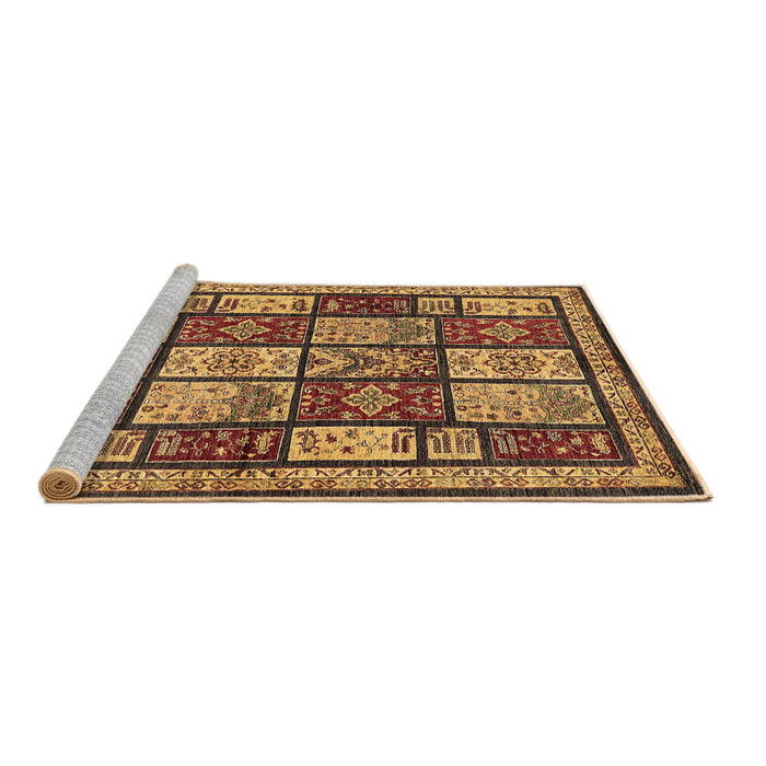 Sideview of Machine Washable Abstract Brown Modern Rug, wshabs731brn