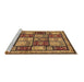 Sideview of Machine Washable Abstract Brown Modern Rug, wshabs731brn