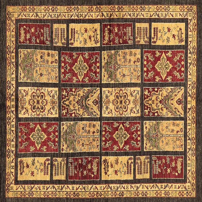 Square Machine Washable Abstract Brown Modern Rug, wshabs731brn