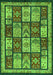 Machine Washable Abstract Green Modern Area Rugs, wshabs731grn