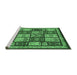 Sideview of Machine Washable Abstract Emerald Green Modern Area Rugs, wshabs731emgrn