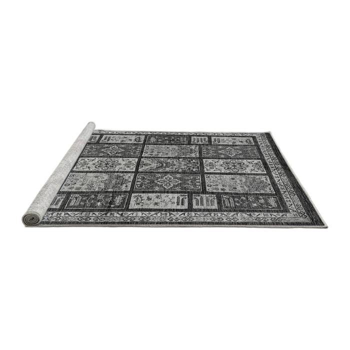 Sideview of Machine Washable Abstract Gray Modern Rug, wshabs731gry