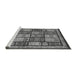 Sideview of Machine Washable Abstract Gray Modern Rug, wshabs731gry