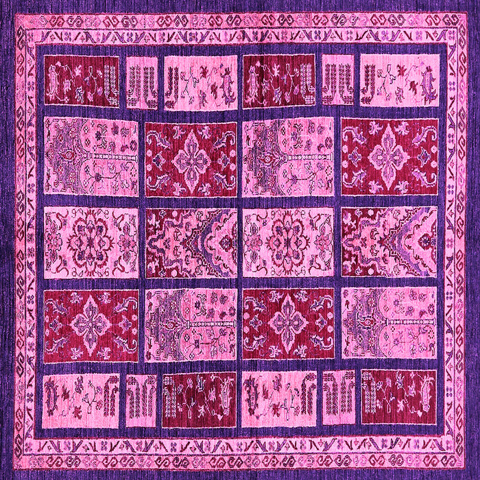 Square Machine Washable Abstract Pink Modern Rug, wshabs731pnk