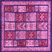 Square Machine Washable Abstract Pink Modern Rug, wshabs731pnk