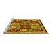 Sideview of Machine Washable Abstract Yellow Modern Rug, wshabs731yw