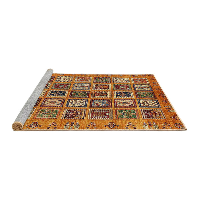 Sideview of Machine Washable Abstract Orange Rug, wshabs732