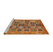 Sideview of Machine Washable Abstract Orange Rug, wshabs732