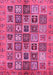 Machine Washable Abstract Pink Modern Rug, wshabs732pnk