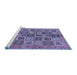 Sideview of Machine Washable Abstract Blue Modern Rug, wshabs732blu