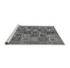 Sideview of Machine Washable Abstract Gray Modern Rug, wshabs732gry