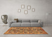 Machine Washable Abstract Brown Modern Rug in a Living Room,, wshabs732brn