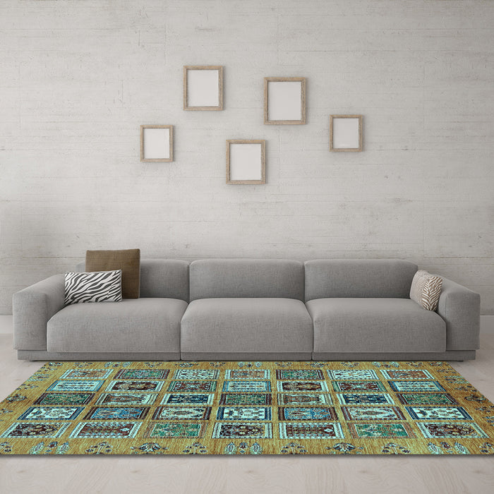 Machine Washable Abstract Light Blue Modern Rug in a Living Room, wshabs732lblu