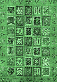 Abstract Emerald Green Modern Rug, abs732emgrn