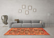 Machine Washable Abstract Orange Modern Area Rugs in a Living Room, wshabs732org