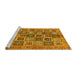 Sideview of Machine Washable Abstract Yellow Modern Rug, wshabs732yw