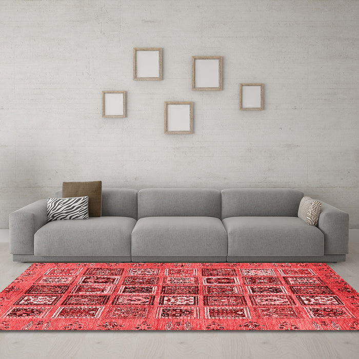Modern Red Washable Rugs