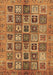 Machine Washable Abstract Brown Modern Rug, wshabs732brn