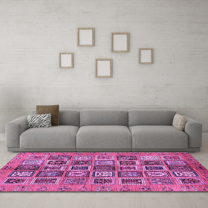 Machine Washable Abstract Purple Modern Area Rugs in a Living Room, wshabs732pur