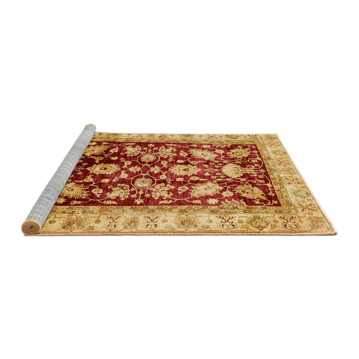 Sideview of Machine Washable Abstract Red Rug, wshabs733