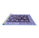 Sideview of Machine Washable Oriental Blue Traditional Rug, wshabs733blu