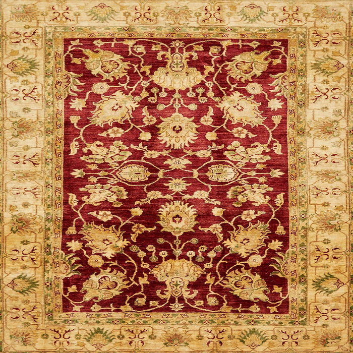 Square Machine Washable Abstract Red Rug, wshabs733