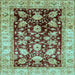 Square Oriental Light Blue Traditional Rug, abs733lblu