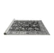 Sideview of Machine Washable Oriental Gray Traditional Rug, wshabs733gry