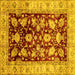 Square Oriental Yellow Traditional Rug, abs733yw