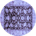 Round Oriental Blue Traditional Rug, abs733blu