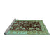 Sideview of Machine Washable Oriental Light Blue Traditional Rug, wshabs733lblu