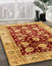 Abstract Red Oriental Rug in Family Room, abs733