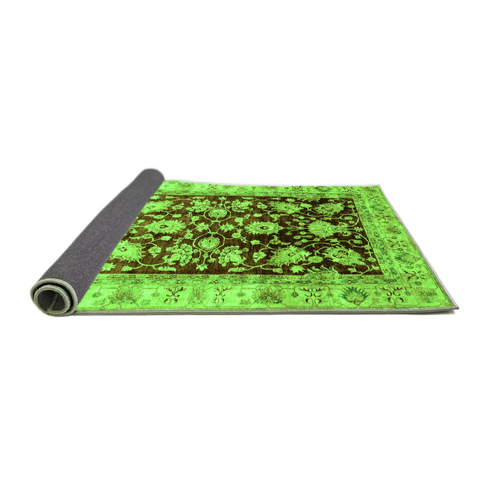 Sideview of Oriental Green Traditional Rug, abs733grn