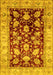 Machine Washable Oriental Yellow Traditional Rug, wshabs733yw