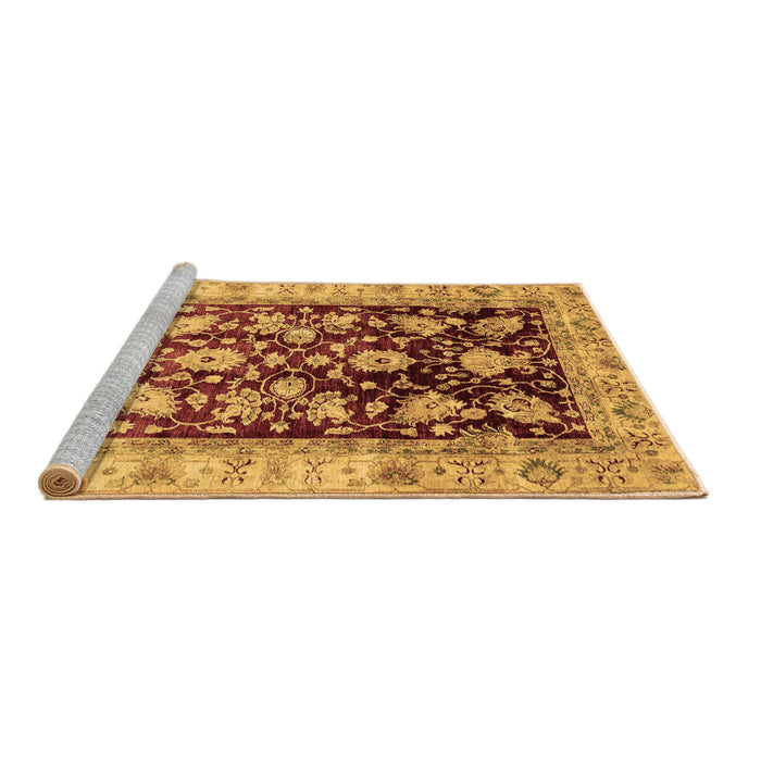 Sideview of Machine Washable Oriental Brown Traditional Rug, wshabs733brn