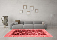 Machine Washable Oriental Red Traditional Rug, wshabs733red