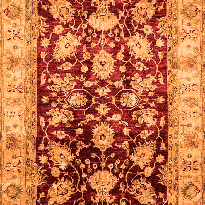 Machine Washable Oriental Orange Traditional Area Rugs, wshabs733org
