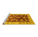 Sideview of Machine Washable Oriental Yellow Traditional Rug, wshabs733yw