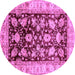 Round Oriental Purple Traditional Rug, abs733pur